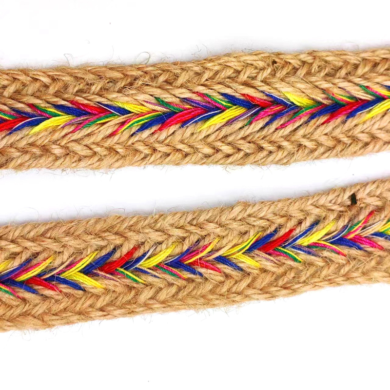 2.5cm 너비 천연 쥬트 蕾丝 trim 리본 扭曲 Herringbone Webbing for Jute Craft