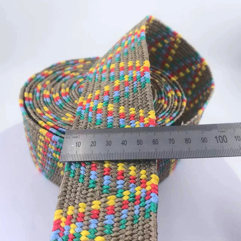 지속가능한 사용자 지정 색상 실크 잔디 탄력적인 엮은 벨트 2mm 두꺼운 웹링 스트랩 롤 6cm 너비